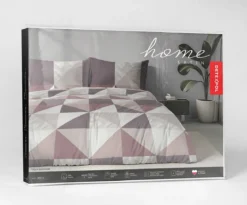 Komplet pościeli Home Satin z satyny bawełnianej 220x200 w trójkąty i kwadraty