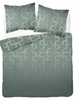 Komplet pościeli Home Satin z satyny bawełnianej 220x200 w zieleń szałwiową