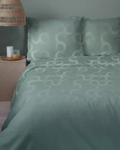 Komplet pościeli Home Satin z satyny bawełnianej 220x200 w zieleń szałwiową