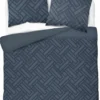Komplet pościeli Home Satin z satyny bawełnianej granatowej 220x200 geometryczny wzór