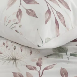 Komplet pościeli Sonia 100% bawełniana biała 220x200 w liście