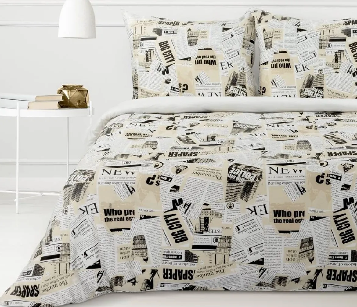 Komplet pościeli Sonia 100% bawełniana 140x200 gazeta