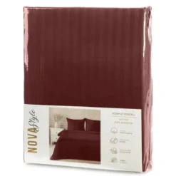 Komplet pościeli z adamaszku 220x200 burgundowej