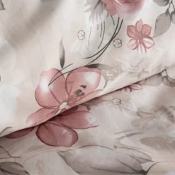 Komplet pościeli z bawełny satynowej Spring 220x200 duże różowe kwiaty