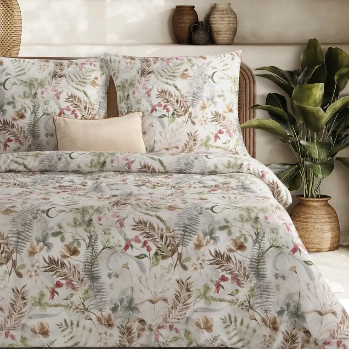 Komplet pościeli z bawełny satynowej Spring 220x200 florystyczne motywy