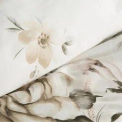 Komplet pościeli z bawełny satynowej Spring 220x200 w beżowo brązowe kwiaty