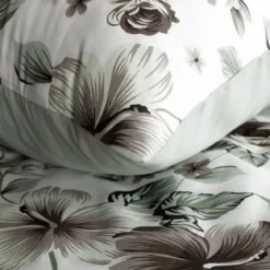 Komplet pościeli z bawełny satynowej Spring 220x200 w hibiskusy i róże
