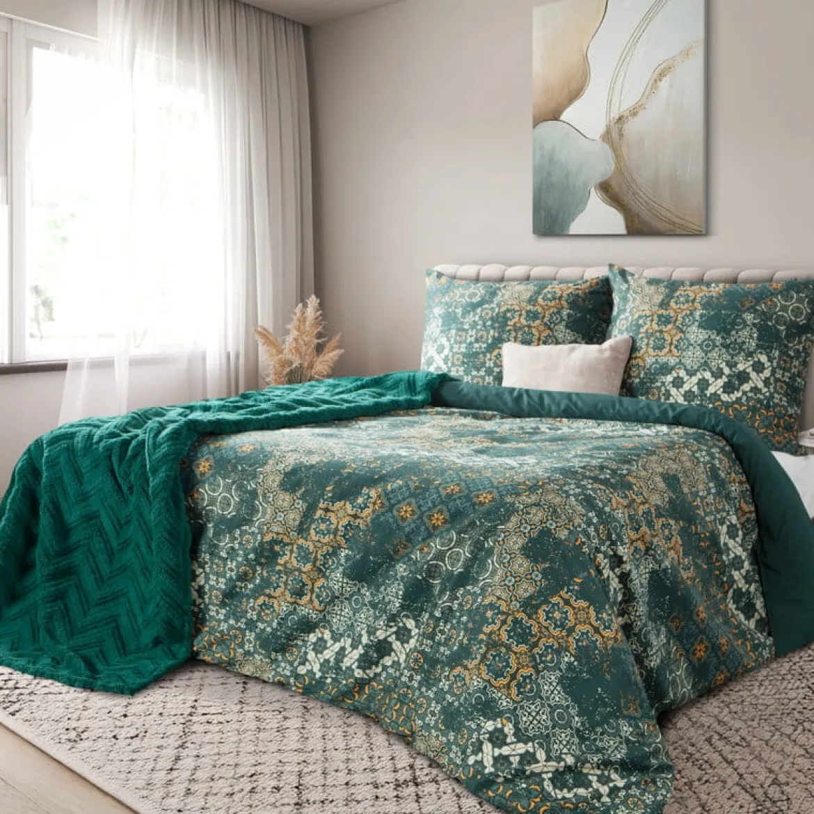 Komplet pościeli z bawełny satynowej Spring 220x200 w orientalny wzór