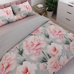 Komplet pościeli z bawełny satynowej w piwonie 160x200 Marigold