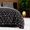 Komplet pościeli z bawełny satynowej geometryczny wzór 160x200 Zafira