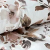Komplet pościeli z bawełny satynowej Spring 160x200 beżowe, brązowe i pudrowe kwiaty