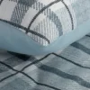 Komplet pościeli z bawełny satynowej 160x200 w błękitną kratę