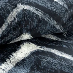 Komplet pościeli z bawełny satynowej Spring 160x200 geometryczny wzór w granacie, czerni i bieli
