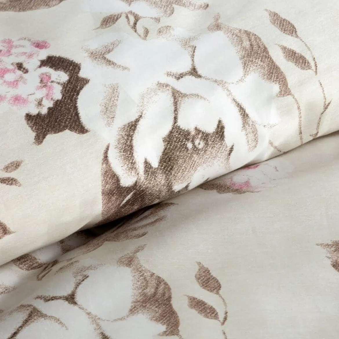 Komplet pościeli z bawełny satynowej Spring 160x200 romantyczny wzór kwiatowy w pastelowych kolorach