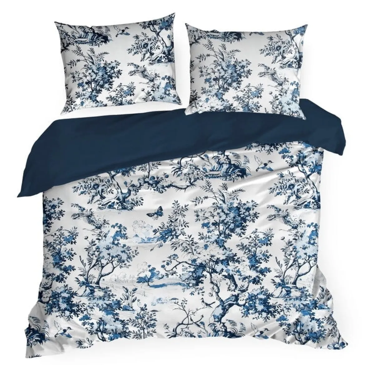 Komplet pościeli z bawełny satynowej 160x200 w stylu toile de jouy