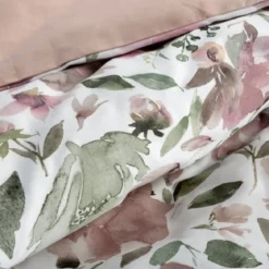 Komplet pościeli z bawełny satynowej Spring 160x200 różowe kwiaty