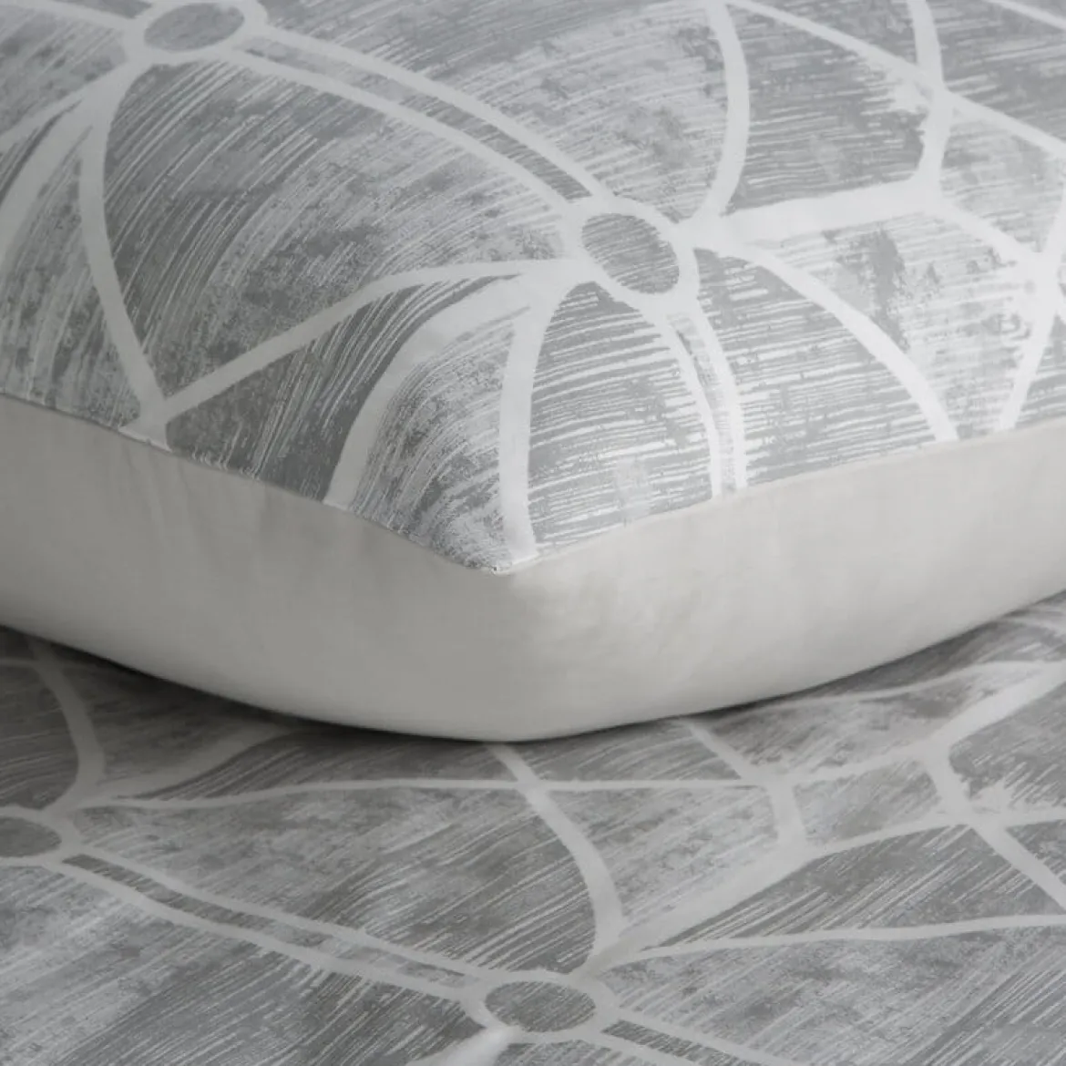 Komplet pościeli z bawełny satynowej Spring 160x200 szary geometryczny wzór