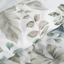 Komplet pościeli z bawełny satynowej Spring 160x200 w tropikalne liście
