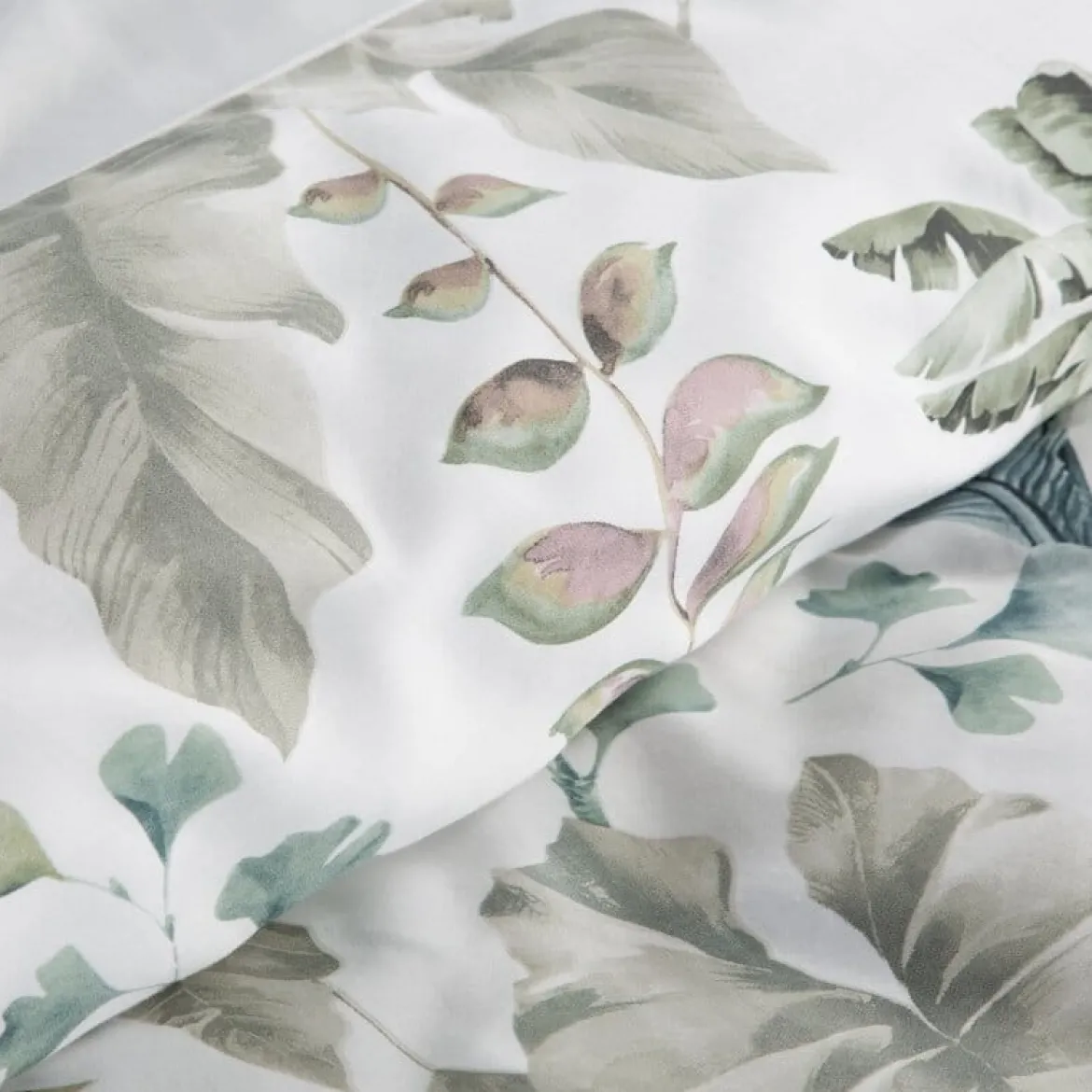 Komplet pościeli z bawełny satynowej Spring 160x200 w tropikalne liście