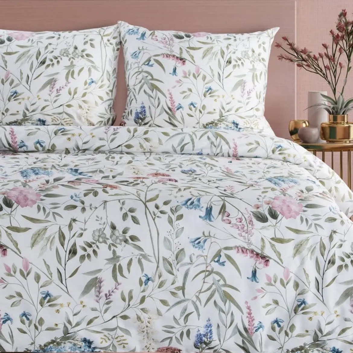 Komplet pościeli z bawełny satynowej Spring 160x200 wzór kwiatowy