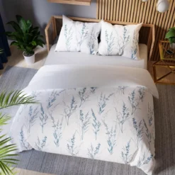Komplet pościeli z bawełny satynowej botaniczny wzór 220x200 Sela
