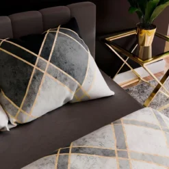 Komplet pościeli z bawełny satynowej geometryczny wzór 220x200 Cindera
