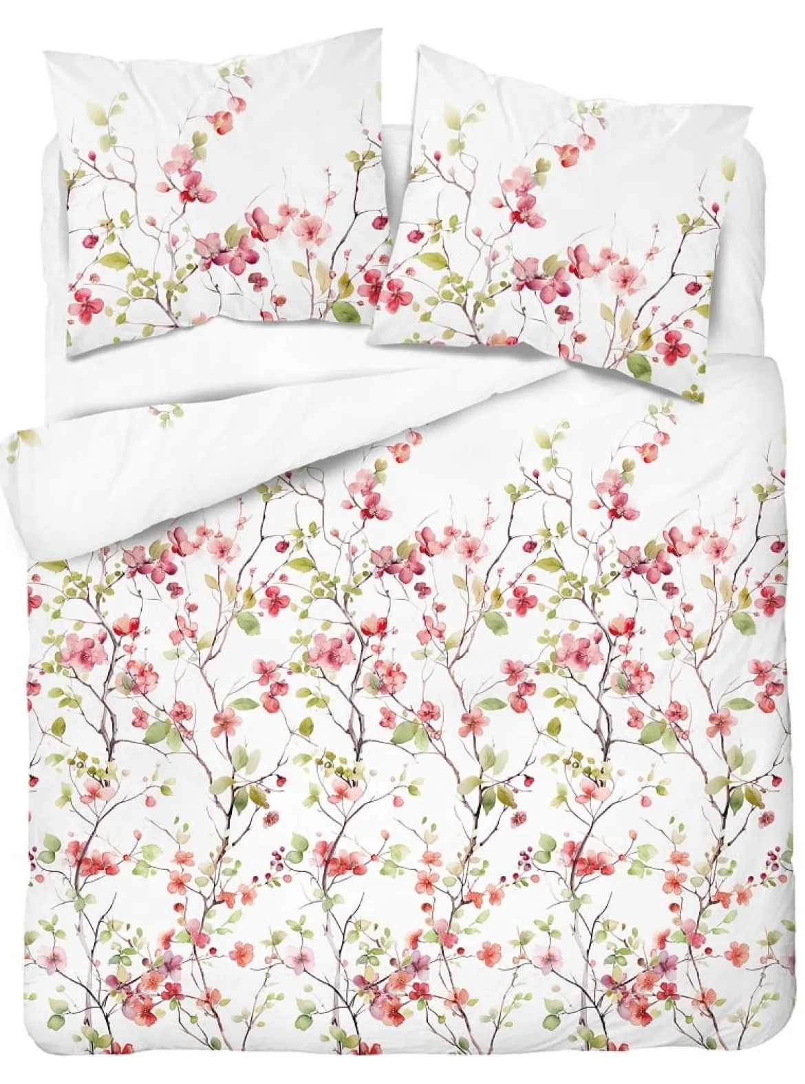 Komplet pościeli z satyny bawełnianej 220x200 w kwitnące gałązki Home Satin