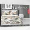 Komplet pościeli z satyny bawełnianej 220x200 w pomarańczowe hibiskusy Home Satin