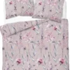 Komplet pościeli z satyny bawełnianej 220x200 w pudrowe kwiaty Home Satin