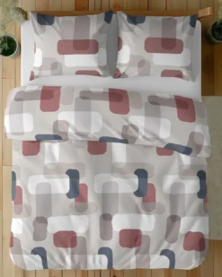 Komplet pościeli z satyny bawełnianej Home Satin 220x200 w prostokąty