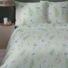 Komplet pościeli z satyny bawełnianej miętowej 220x200 w drobne kwiaty Home Satin