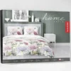 Komplet pościeli z satyny bawełnianej 140x200 w wielobarwne kwiaty Home Satin