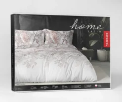 Komplet pościeli z satyny bawełnianej 160x200 w kwiaty glicynii Home Satin
