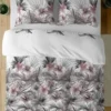Komplet pościeli z satyny bawełnianej 160x200 w różowe hibiskusy Home Satin