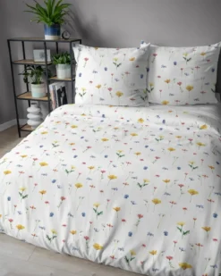 Komplet pościeli z satyny bawełnianej Home Satin 160x200 w polne kwiaty