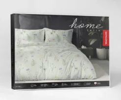 Komplet pościeli z satyny bawełnianej miętowej 160x200 w drobne kwiaty Home Satin