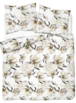 Komplet pościeli z satyny bawełnianej 220x200 w duże pełne kwiaty Home Satin
