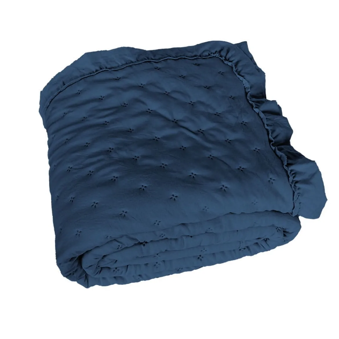 Narzuta Werona 170x210 Granatowa z Falbanką