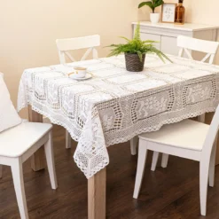 Obrus ażurowy biały Boho 140x220 Iness