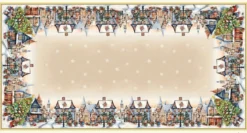 Obrus gobelinowy świąteczny 140x260 Zimowe Miasteczko