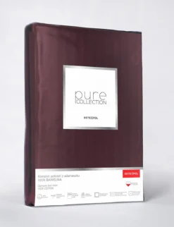 Pościel adamaszkowa Pure 220x200 burgundowa