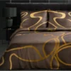 Pościel Alisma Tencel brązowo złota 220x200 Premium Eurofirany
