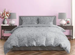 Pościel bawełna satynowa Milagro 160x200 Grey Botanica