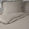 Pościel bawełniana Boho 220x200 Taupe z falbaną