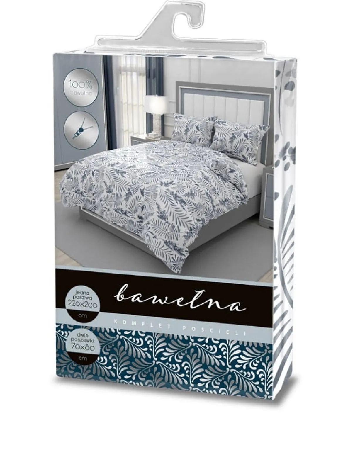 Pościel bawełniana Elegant 220x200 w liście