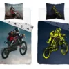 Pościel bawełniana młodzieżowa świecąca 140x200 Motocross