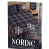 Pościel bawełniana świąteczna granatowo czerwona 220x200 Nordic