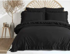 Pościel bawełniana 160x200 Black Stonewashed