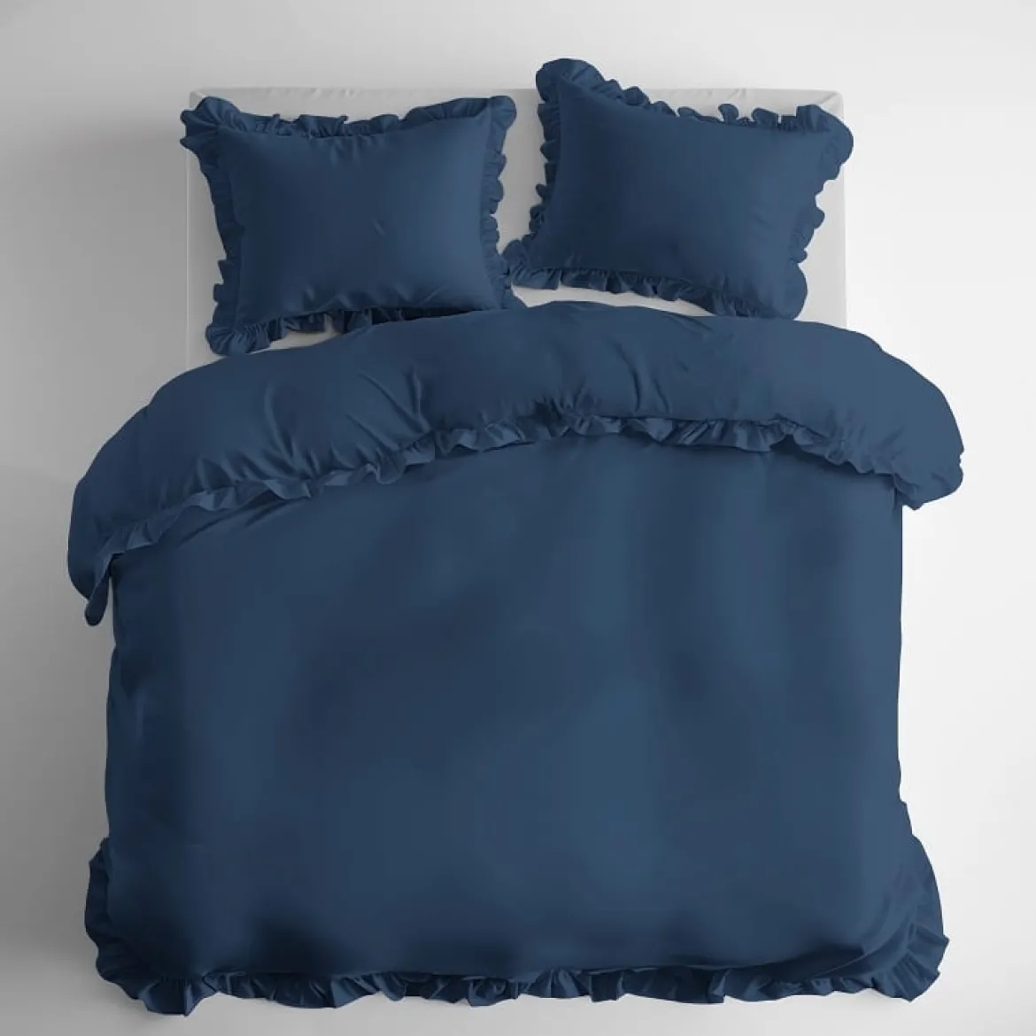 Pościel bawełniana 220x200 Denim z falbaną