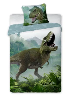 Pościel bawełniana 140x200 T-REX zielony